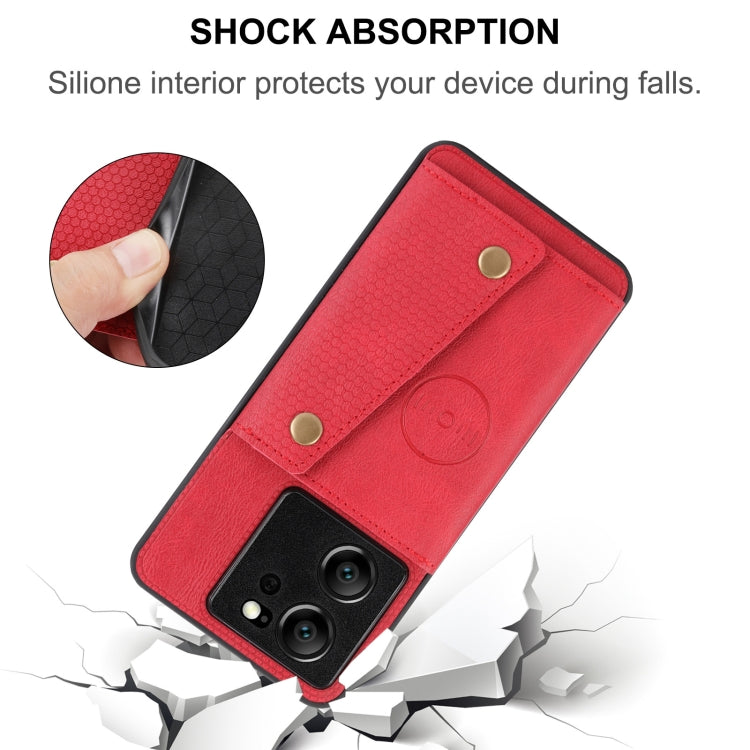 For Xiaomi 13T / Redmi K60 Ultra Double Buckle Card Slots Magnetic Phone Case(Black)