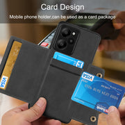 For Xiaomi Redmi Note 12R /Redmi 12 5G Double Buckle Card Slots Magnetic Phone Case(Brown)