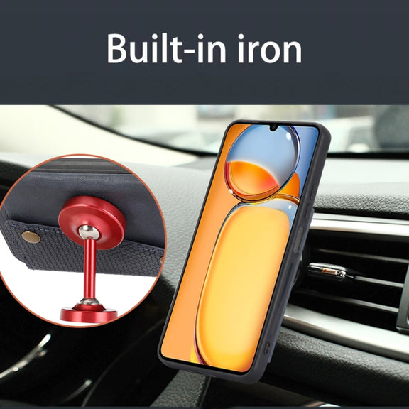 For Xiaomi Redmi 13C 4G / Poco C65 Double Buckle Card Slots Magnetic Phone Case(Red)