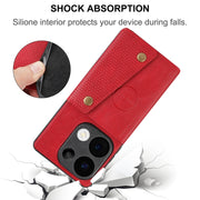 For Xiaomi Redmi Note 13 Pro 4G Global Double Buckle Card Slots Magnetic Phone Case(Black)
