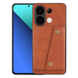 For Xiaomi Redmi Note 13 4G Global Double Buckle Card Slots Magnetic Phone Case(Brown) - Xiaomi Cases by PMC TechLife | Online Shopping South Africa | PMC TechLife | Buy Now Pay Later Mobicred