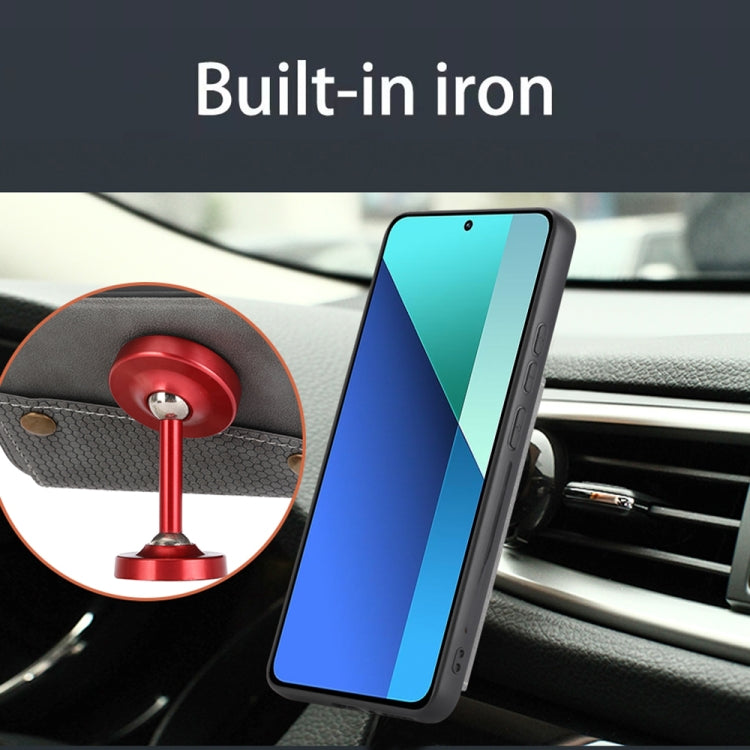 For Xiaomi Redmi Note 13 4G Global Double Buckle Card Slots Magnetic Phone Case(Brown)