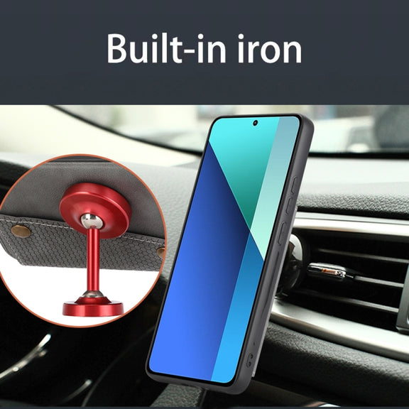 For Xiaomi Redmi Note 13 4G Global Double Buckle Card Slots Magnetic Phone Case(Brown)