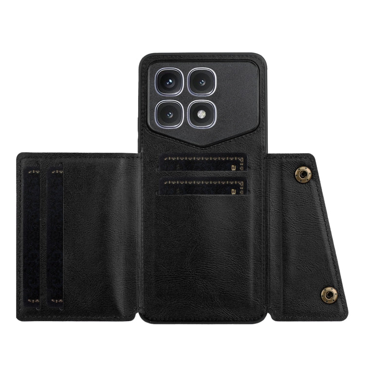For Xiaomi Redmi K70 Ultra Double Buckle Card Slots Magnetic Phone Case(Black)