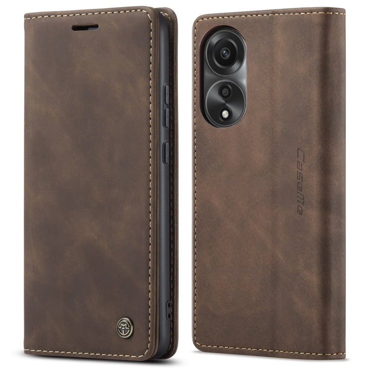 For OPPO A78 4G CaseMe 013 Multifunctional Horizontal Flip Leather Phone Case(Coffee)