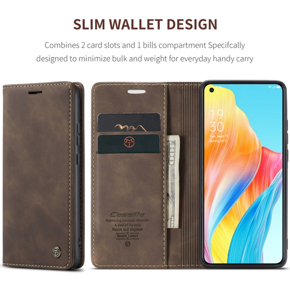 For OPPO A78 4G CaseMe 013 Multifunctional Horizontal Flip Leather Phone Case(Coffee)