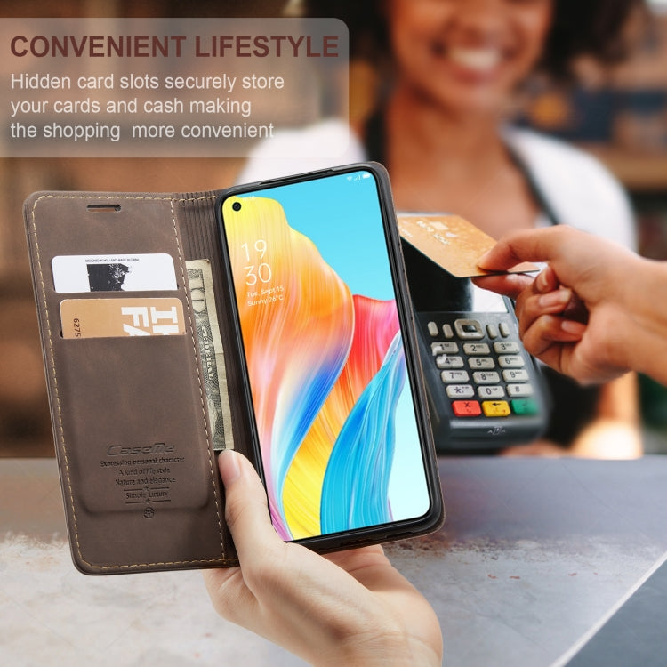 For OPPO A78 4G CaseMe 013 Multifunctional Horizontal Flip Leather Phone Case(Coffee)