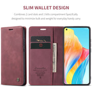 For OPPO A78 4G CaseMe 013 Multifunctional Horizontal Flip Leather Phone Case(Wine Red)