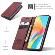 For OPPO A78 4G CaseMe 013 Multifunctional Horizontal Flip Leather Phone Case(Wine Red)