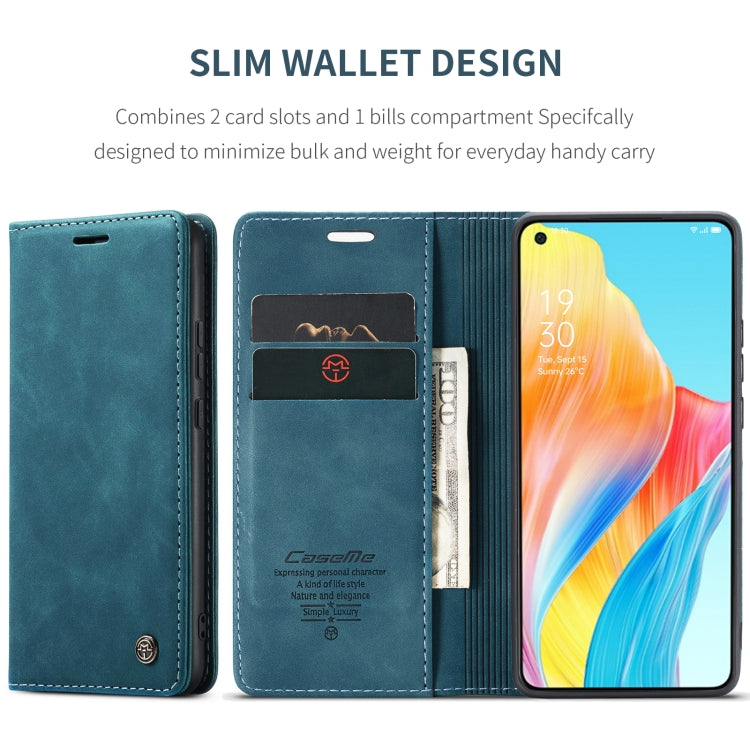 For OPPO A78 4G CaseMe 013 Multifunctional Horizontal Flip Leather Phone Case(Blue)