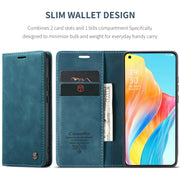 For OPPO A78 4G CaseMe 013 Multifunctional Horizontal Flip Leather Phone Case(Blue)