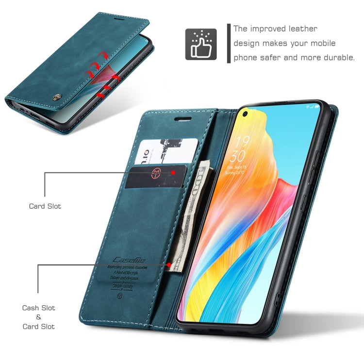For OPPO A78 4G CaseMe 013 Multifunctional Horizontal Flip Leather Phone Case(Blue)