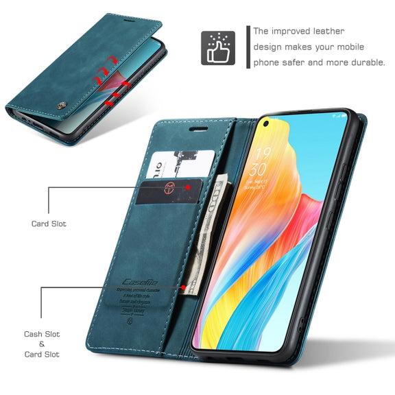 For OPPO A78 4G CaseMe 013 Multifunctional Horizontal Flip Leather Phone Case(Blue)