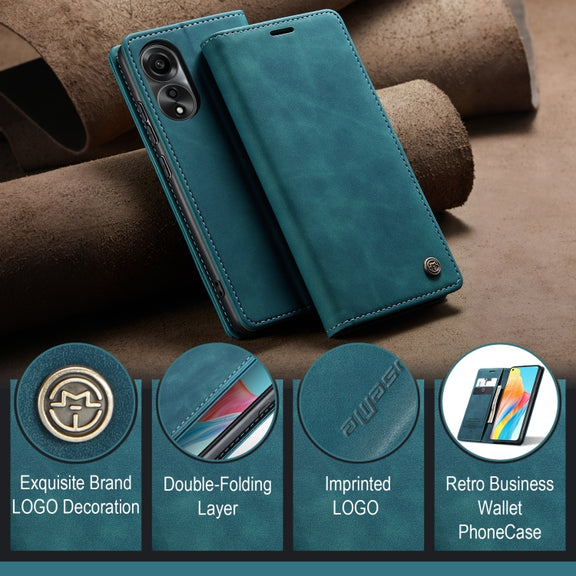For OPPO A78 4G CaseMe 013 Multifunctional Horizontal Flip Leather Phone Case(Blue)