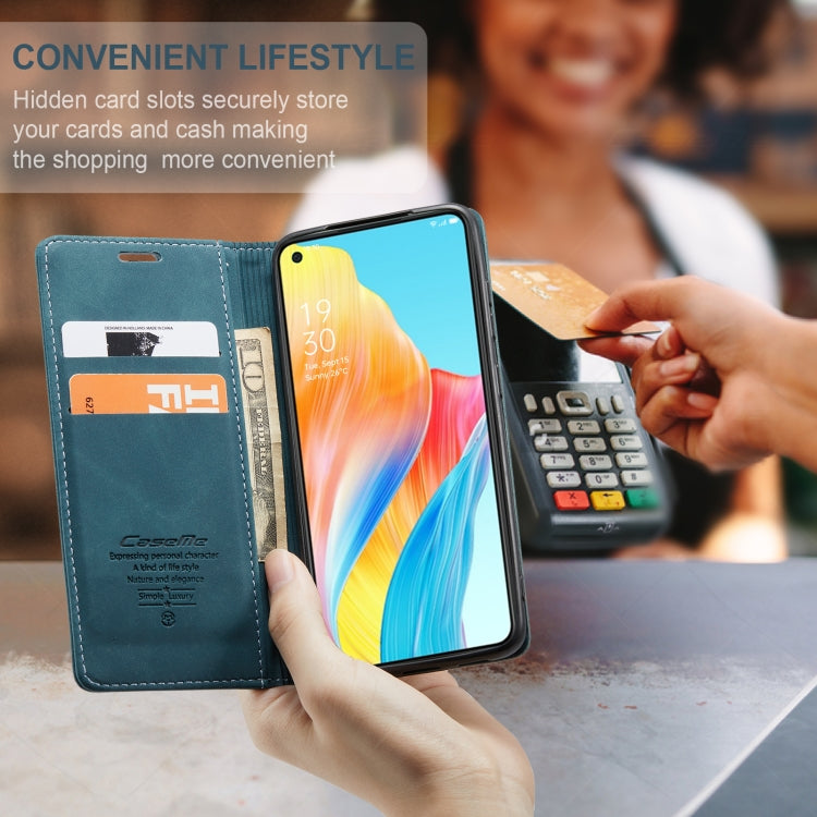 For OPPO A78 4G CaseMe 013 Multifunctional Horizontal Flip Leather Phone Case(Blue)