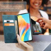 For OPPO A78 4G CaseMe 013 Multifunctional Horizontal Flip Leather Phone Case(Blue)
