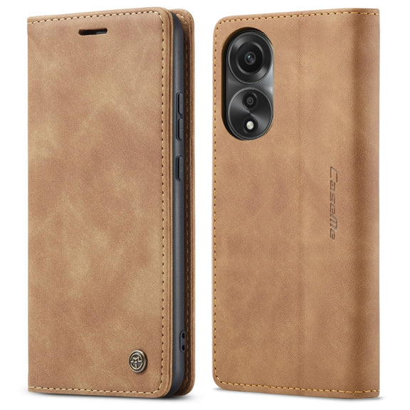 For OPPO A78 4G CaseMe 013 Multifunctional Horizontal Flip Leather Phone Case(Brown)
