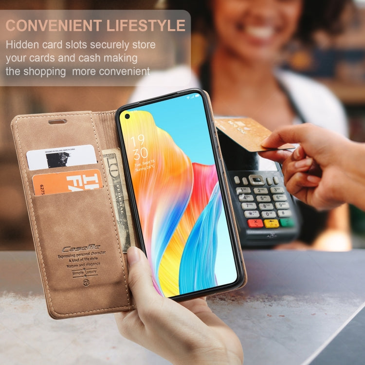 For OPPO A78 4G CaseMe 013 Multifunctional Horizontal Flip Leather Phone Case(Brown)