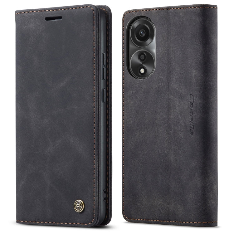 For OPPO A78 4G CaseMe 013 Multifunctional Horizontal Flip Leather Phone Case(Black)