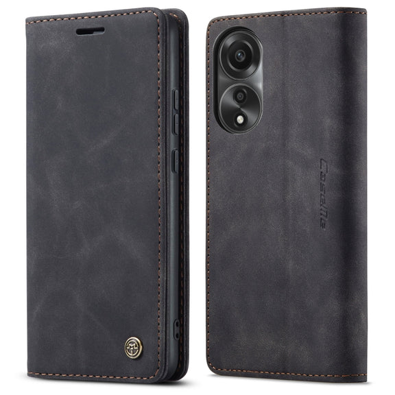 For OPPO A78 4G CaseMe 013 Multifunctional Horizontal Flip Leather Phone Case(Black)