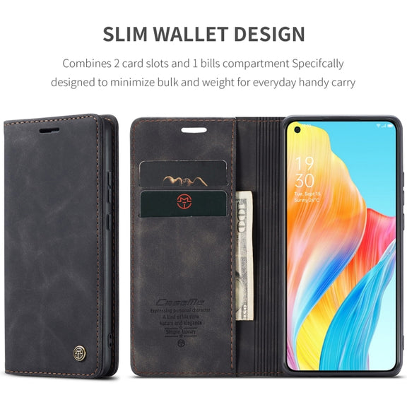 For OPPO A78 4G CaseMe 013 Multifunctional Horizontal Flip Leather Phone Case(Black)