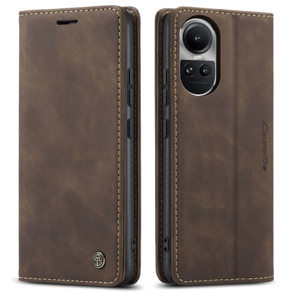 For OPPO Reno10 5G Global／Reno10 Pro Global CaseMe 013 Multifunctional Horizontal Flip Leather Phone Case(Coffee)