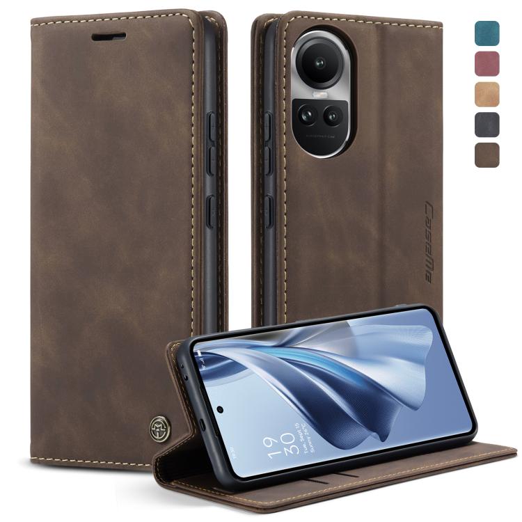For OPPO Reno10 5G Global／Reno10 Pro Global CaseMe 013 Multifunctional Horizontal Flip Leather Phone Case(Coffee)