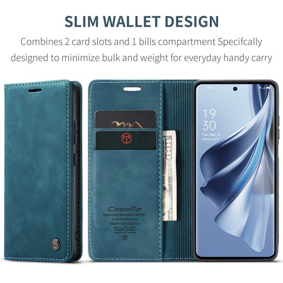 For OPPO Reno10 5G Global／Reno10 Pro Global CaseMe 013 Multifunctional Horizontal Flip Leather Phone Case(Blue)