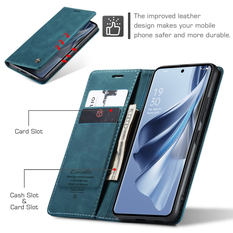 For OPPO Reno10 5G Global／Reno10 Pro Global CaseMe 013 Multifunctional Horizontal Flip Leather Phone Case(Blue)