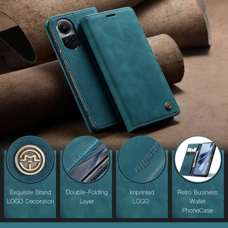 For OPPO Reno10 5G Global／Reno10 Pro Global CaseMe 013 Multifunctional Horizontal Flip Leather Phone Case(Blue)