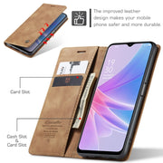 For OPPO A58 5G / A58X 5G CaseMe 013 Multifunctional Horizontal Flip Leather Phone Case(Brown)
