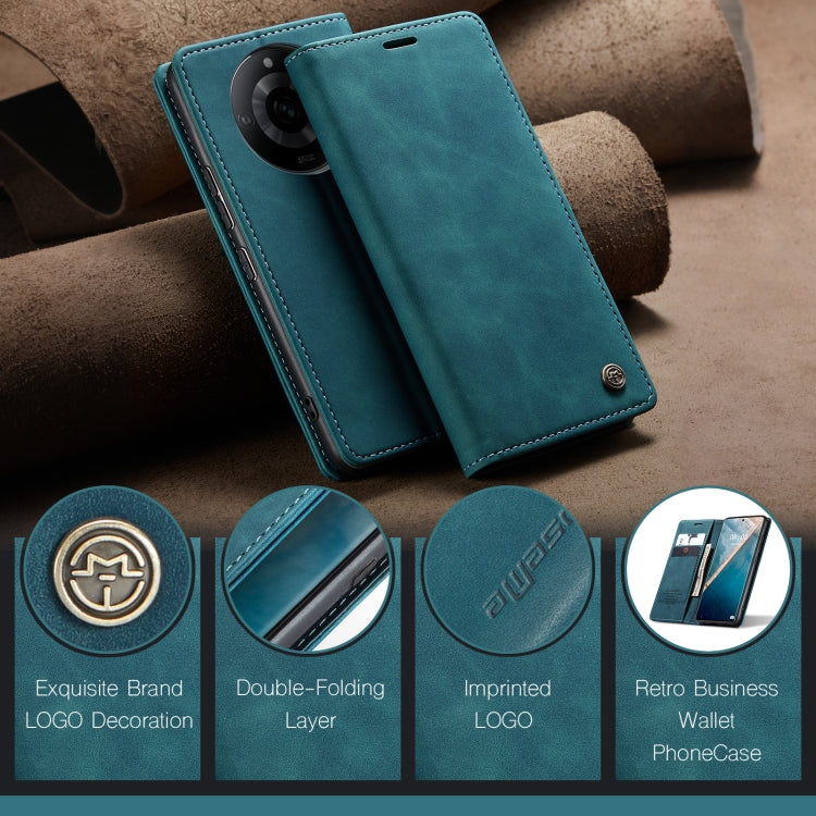 For Realme 11 Pro／Realme 11 Pro+ CaseMe 013 Multifunctional Horizontal Flip Leather Phone Case(Blue)