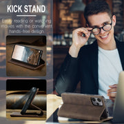For Xiaomi Redmi 12 4G / 12 5G／Note 12R CaseMe 013 Multifunctional Horizontal Flip Leather Phone Case(Coffee)