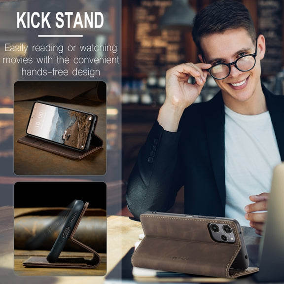 For Xiaomi Redmi 12 4G / 12 5G／Note 12R CaseMe 013 Multifunctional Horizontal Flip Leather Phone Case(Coffee)