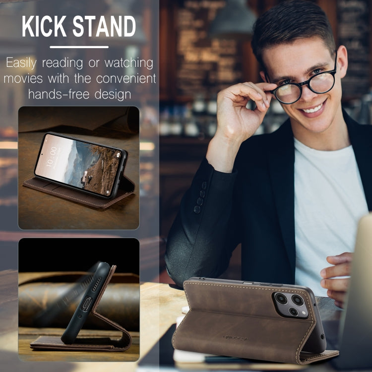 For Xiaomi Redmi 12 4G / 12 5G／Note 12R CaseMe 013 Multifunctional Horizontal Flip Leather Phone Case(Coffee)
