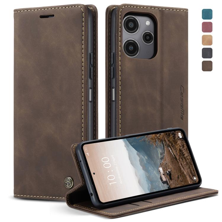For Xiaomi Redmi 12 4G / 12 5G／Note 12R CaseMe 013 Multifunctional Horizontal Flip Leather Phone Case(Coffee)