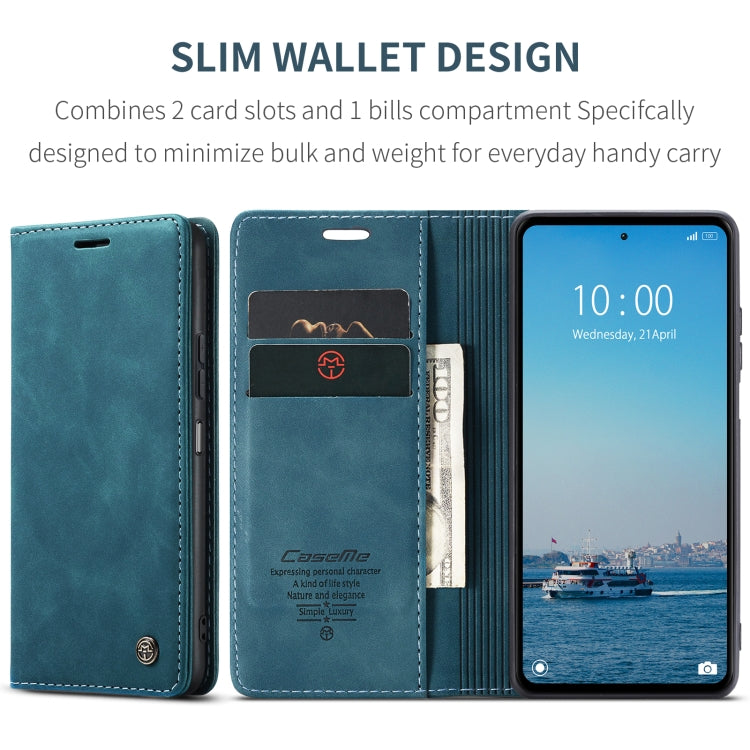 For Xiaomi Redmi 12 4G / 12 5G／Note 12R CaseMe 013 Multifunctional Horizontal Flip Leather Phone Case(Blue)