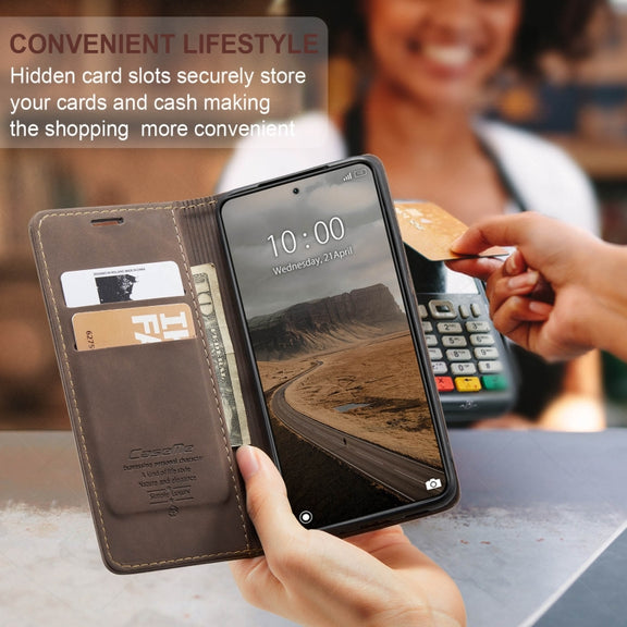 For Xiaomi 14 CaseMe 013 Multifunctional Horizontal Flip Leather Phone Case(Coffee)
