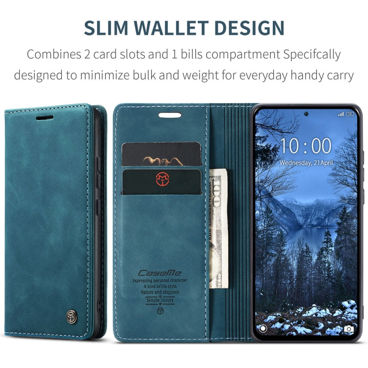 For Xiaomi Redmi Note 13 4G CaseMe 013 Multifunctional Horizontal Flip Leather Phone Case(Blue)