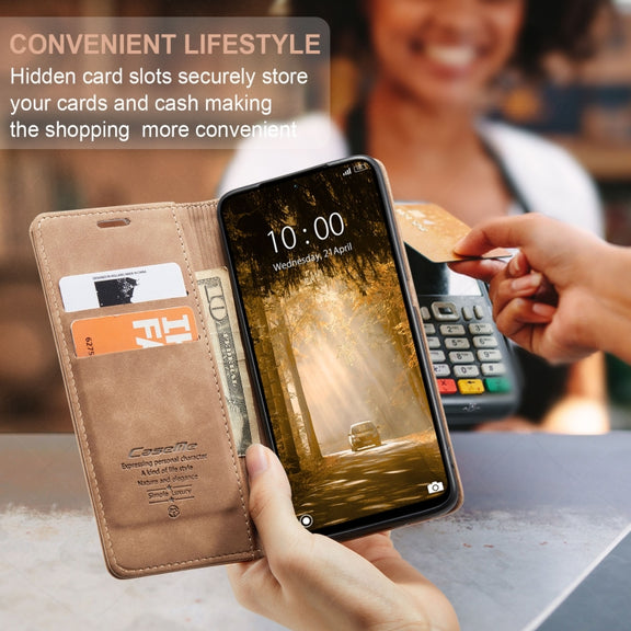 For Xiaomi Redmi Note 13 4G CaseMe 013 Multifunctional Horizontal Flip Leather Phone Case(Brown)