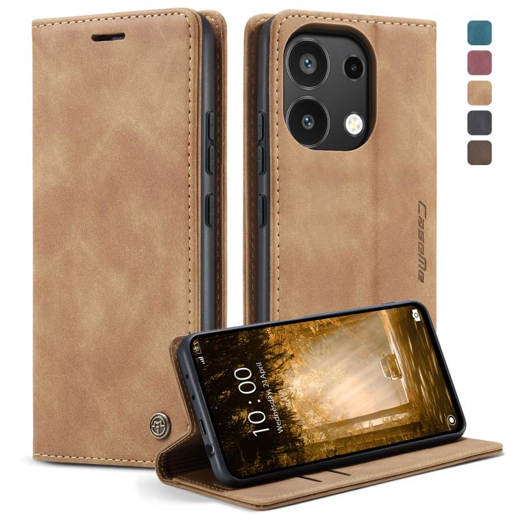 For Xiaomi Redmi Note 13 4G CaseMe 013 Multifunctional Horizontal Flip Leather Phone Case(Brown)