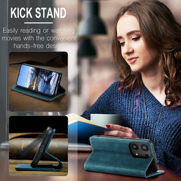 For Xiaomi Redmi Note 13 Pro 4G CaseMe 013 Multifunctional Horizontal Flip Leather Phone Case(Blue)