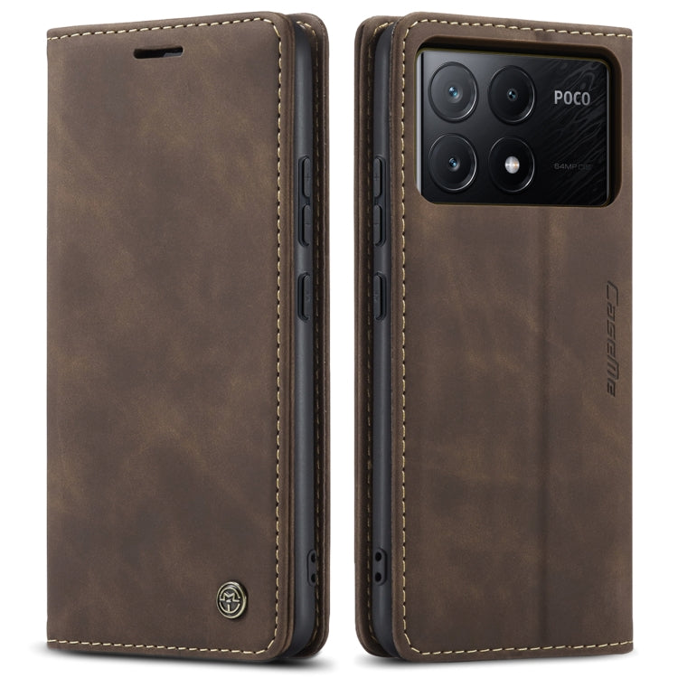 For Xiaomi Redmi K70E 5G CaseMe 013 Multifunctional Horizontal Flip Leather Phone Case(Coffee)