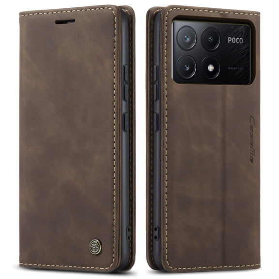 For Xiaomi Redmi K70E 5G CaseMe 013 Multifunctional Horizontal Flip Leather Phone Case(Coffee)