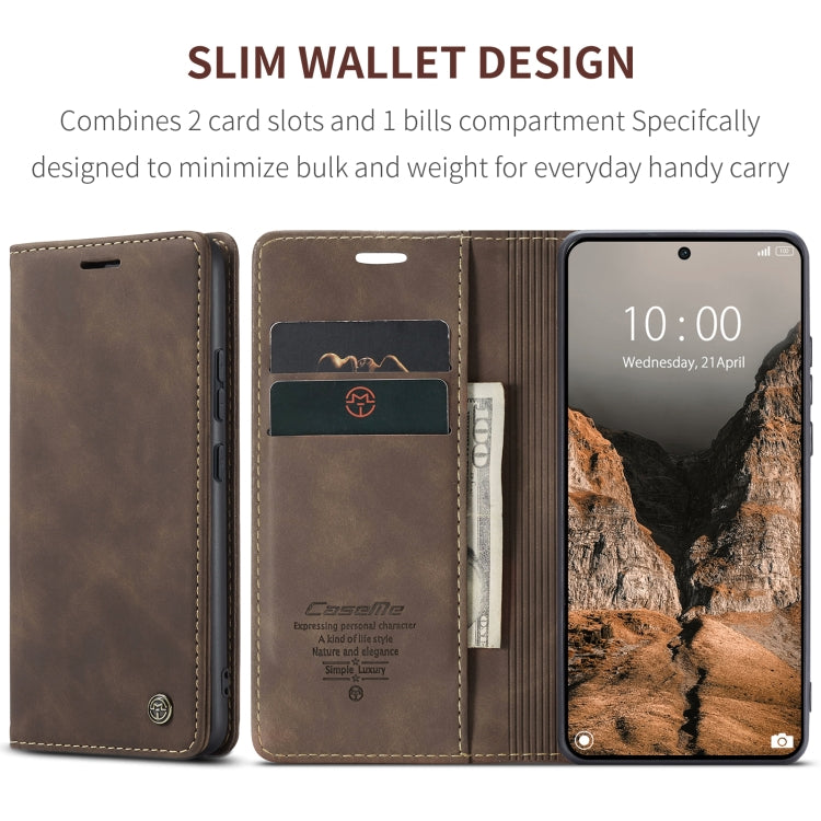 For Xiaomi Redmi K70E 5G CaseMe 013 Multifunctional Horizontal Flip Leather Phone Case(Coffee)