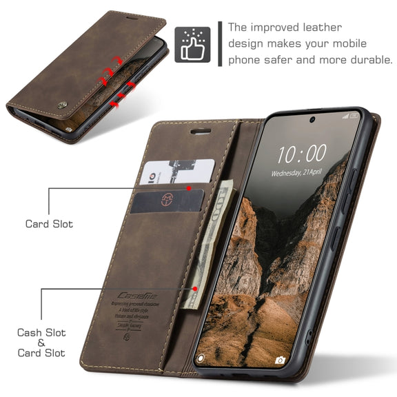 For Xiaomi Redmi K70E 5G CaseMe 013 Multifunctional Horizontal Flip Leather Phone Case(Coffee)