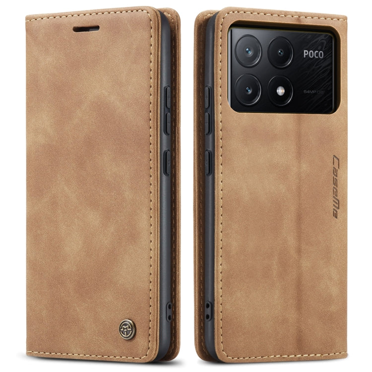 For Xiaomi Redmi K70E 5G CaseMe 013 Multifunctional Horizontal Flip Leather Phone Case(Brown)