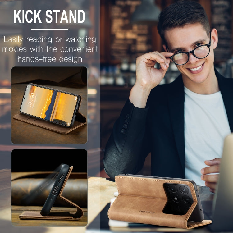 For Xiaomi Redmi K70E 5G CaseMe 013 Multifunctional Horizontal Flip Leather Phone Case(Brown)