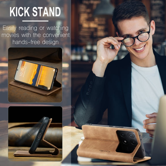 For Xiaomi Redmi K70E 5G CaseMe 013 Multifunctional Horizontal Flip Leather Phone Case(Brown)