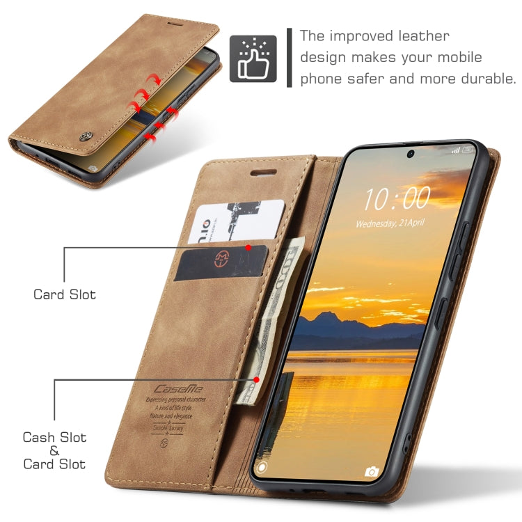 For Xiaomi Redmi K70E 5G CaseMe 013 Multifunctional Horizontal Flip Leather Phone Case(Brown)